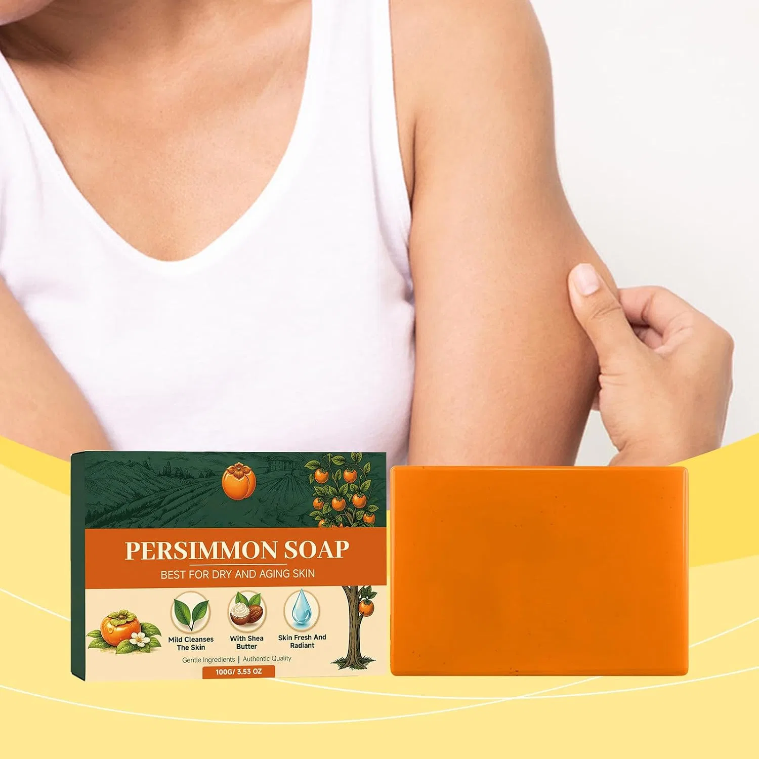 Твердое мыло для тела Persimmon Soap, RadiantRe, 1 шт, 100 г — фото 2