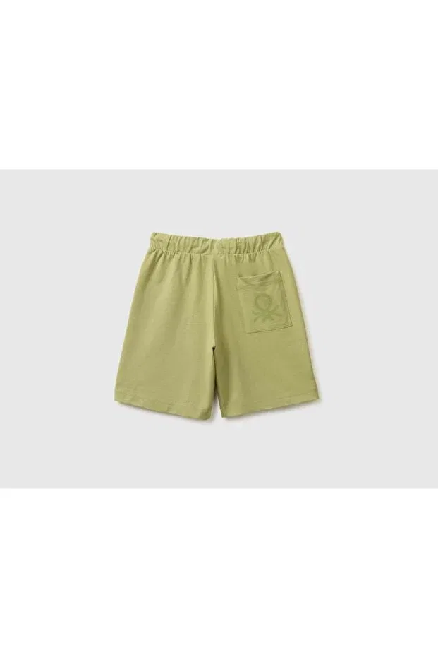 Детские шорты для мальчиков хлопковые Bermudas United Colors Of Benetton, Haki — фото 2