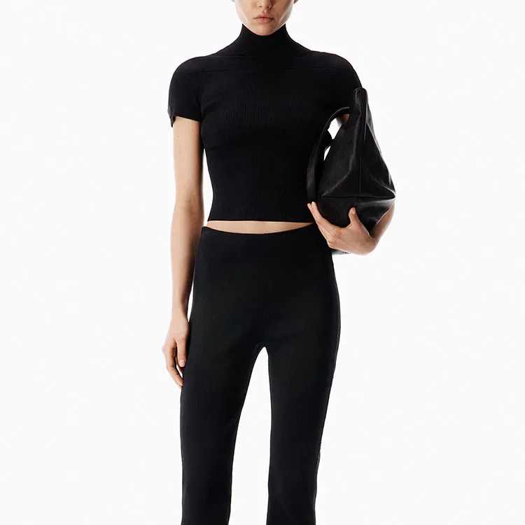 Женская футболка с высоким воротом Alexander Wang, Black — фото 3