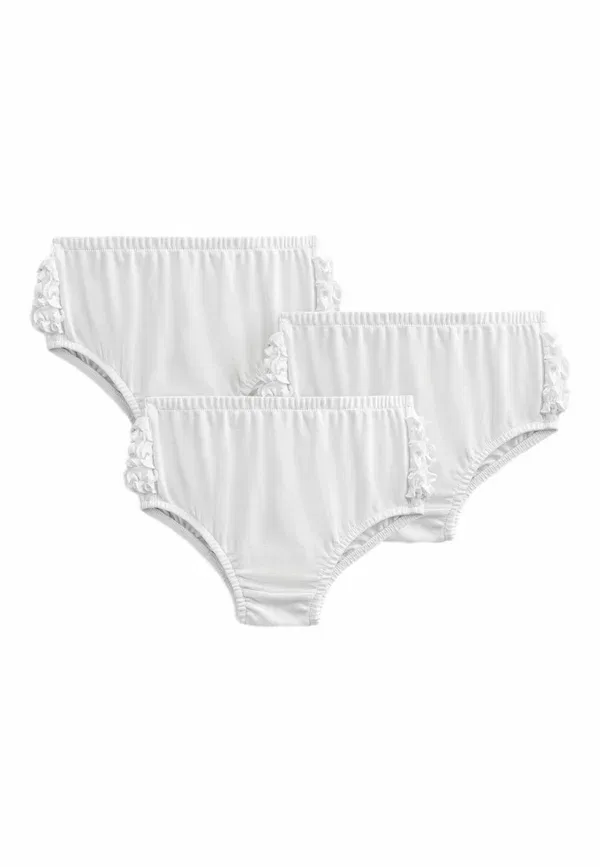 Комплект трусов 3 шт, хлопок, Knickers, Next, белое кружево