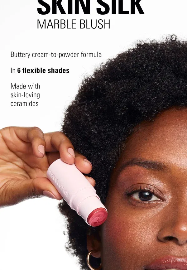 Румяна стик Silk Marble Blush Stick Makeup Revolution, rosy cheeks 4.5 г, цвет rosy cheeks — фото 4