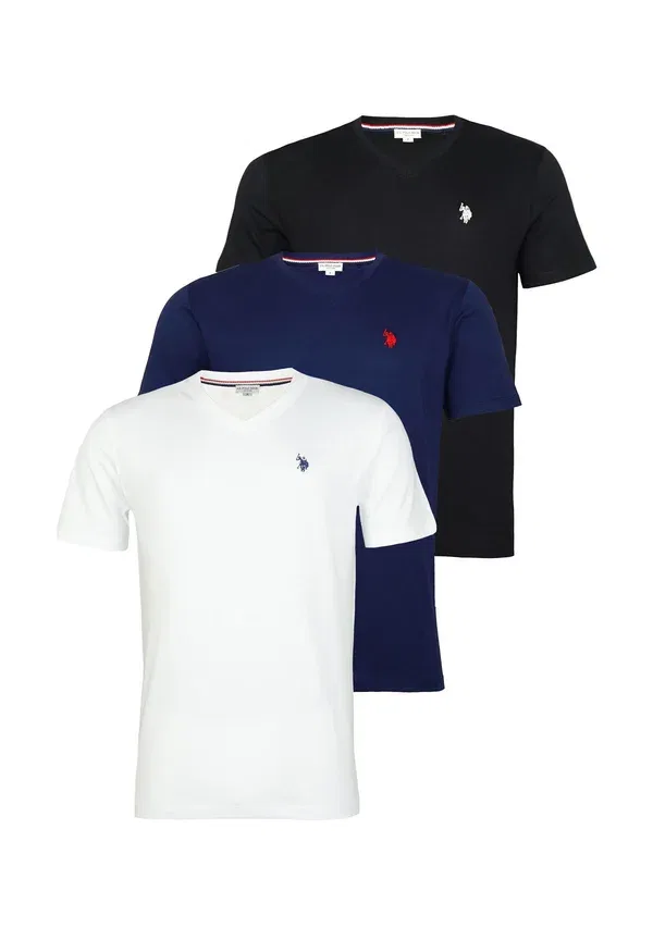 Футболка хлопковая Basic T-shirt U.S. Polo Assn., white, белый/черный/синий — фото 4