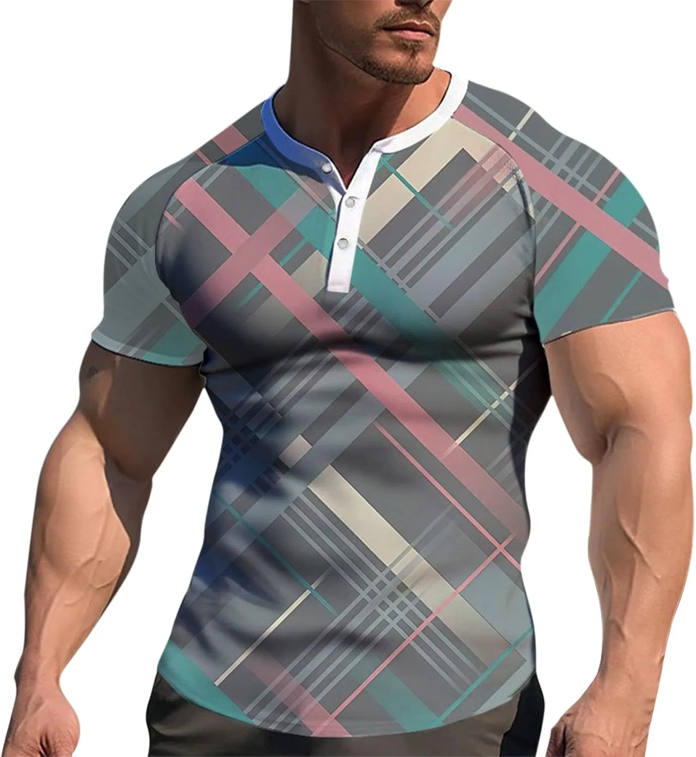 Мужская футболка-поло с камуфляжным принтом, Short Sleeve