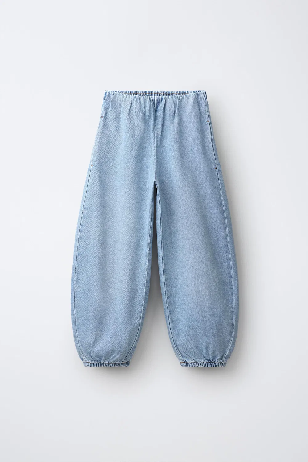 Джинсы свободного кроя с эластичным краем ZARA, Blue