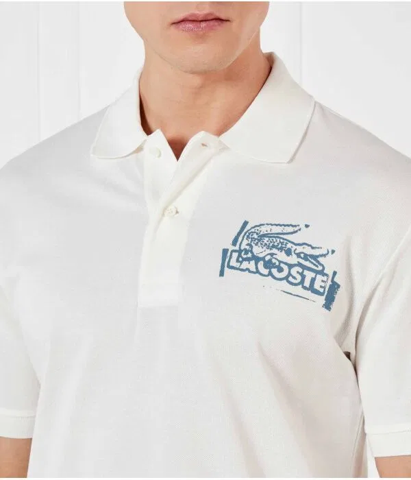 Мужское поло с коротким рукавом Lacoste, Цвет Bianco — фото 4