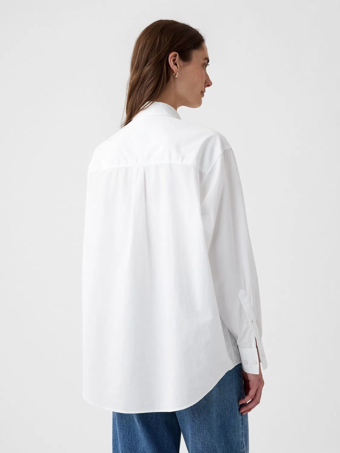 Рубашка оверсайз из хлопка Big Shirt Gap, белый — фото 2
