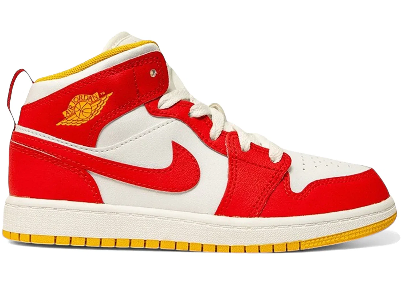 Детские кроссовки с высоким берцем Jordan 1 Mid BP Jordan Speed Red/White/Gold