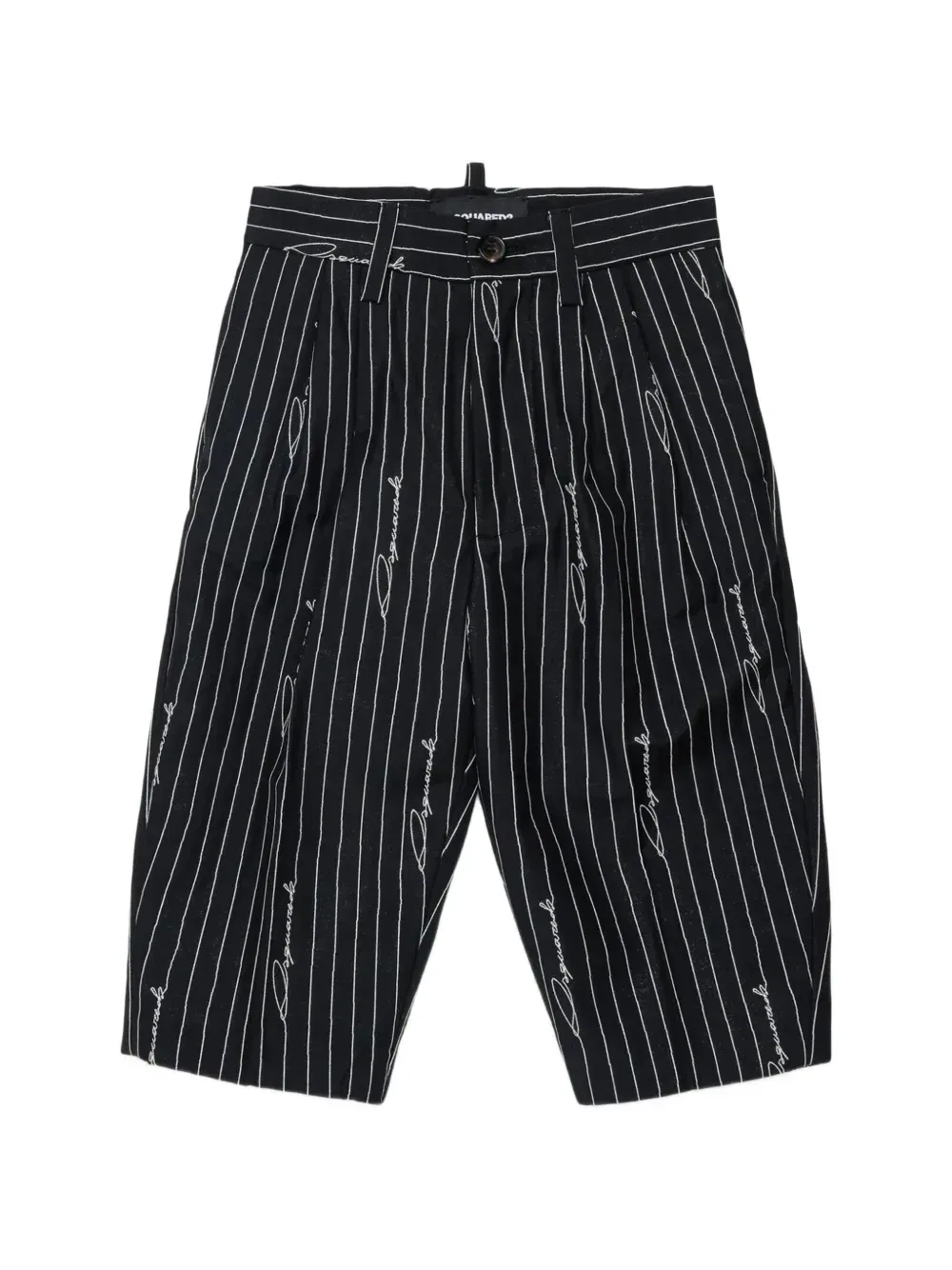 Брюки в тонкую полоску с логотипом Dsquared2 Kids, черный