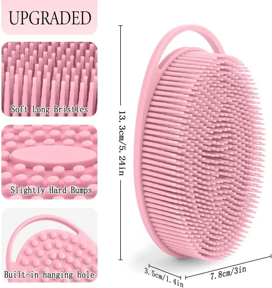 3 Pack Silicone Body Washer, AJMDGW, Black+Blue+Pink — фото 3
