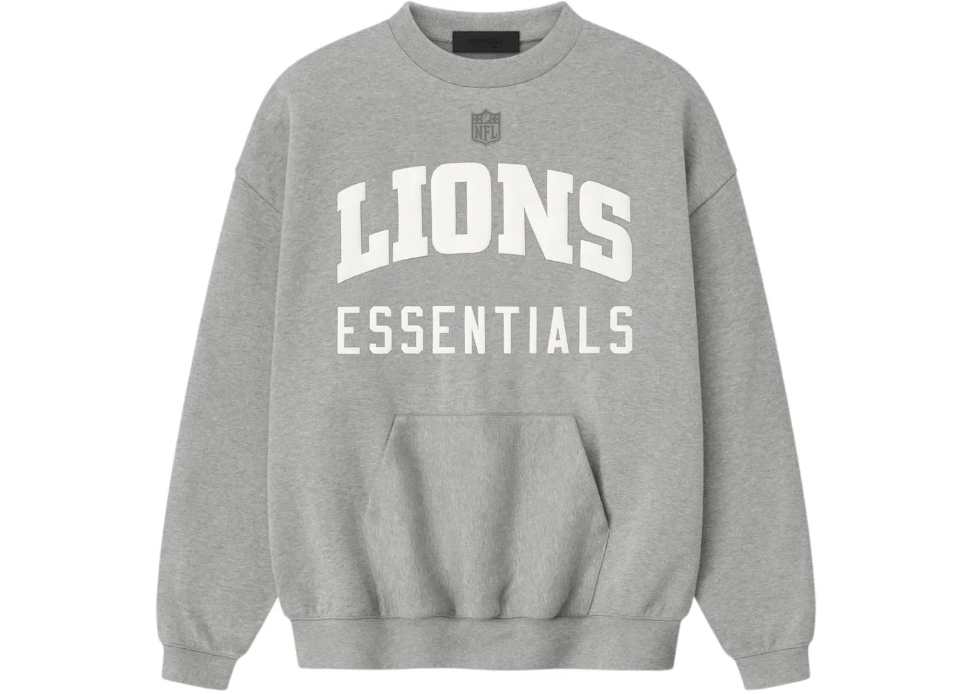 Мужской свитшот с принтом Fear of God Essentials Lions Sport Crewneck, Concrete Heather