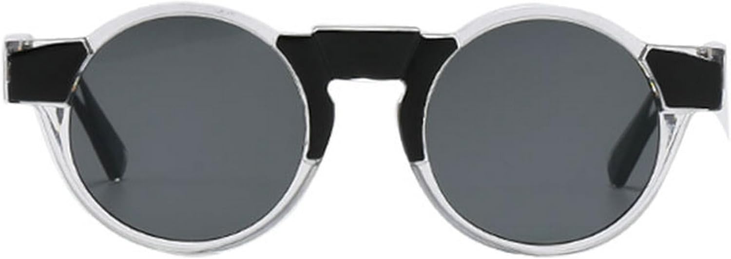 

Ретро маленькие круглые солнцезащитные очки для женщин, модные оттенки конфетных цветов, защита от УФ-излучения UV400, модные панк-солнцезащитные очки для мужчин mincl, Clear Gray