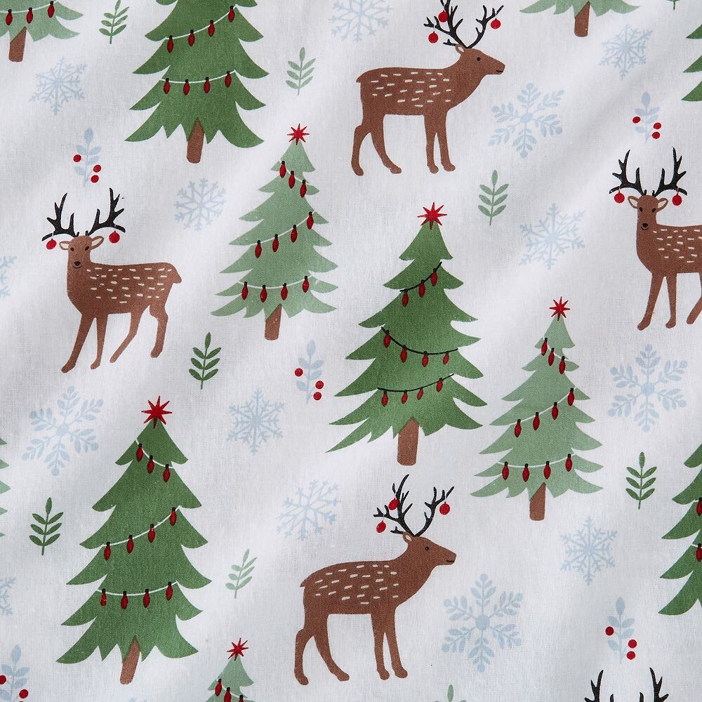 

Комплект фланелевых простыней Madelinen Boulder с наволочками, цвет Deer Trees Snow