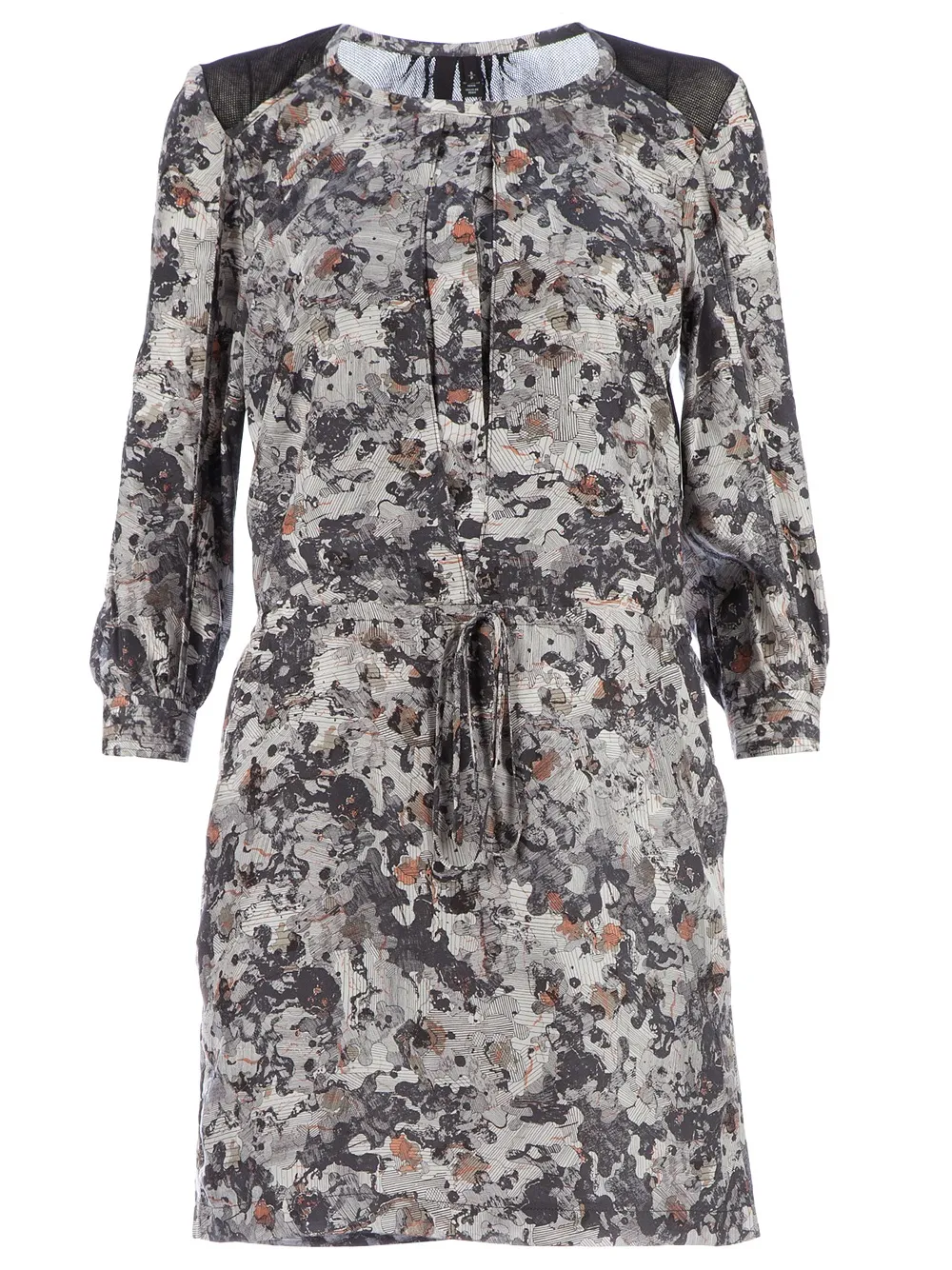 

Платье свободного кроя с пятнистым принтом Edun, черный