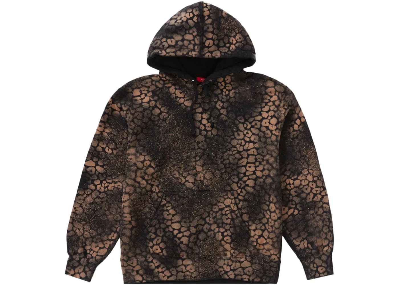 Мужская худи с принтом Supreme Bleached Leopard, Black