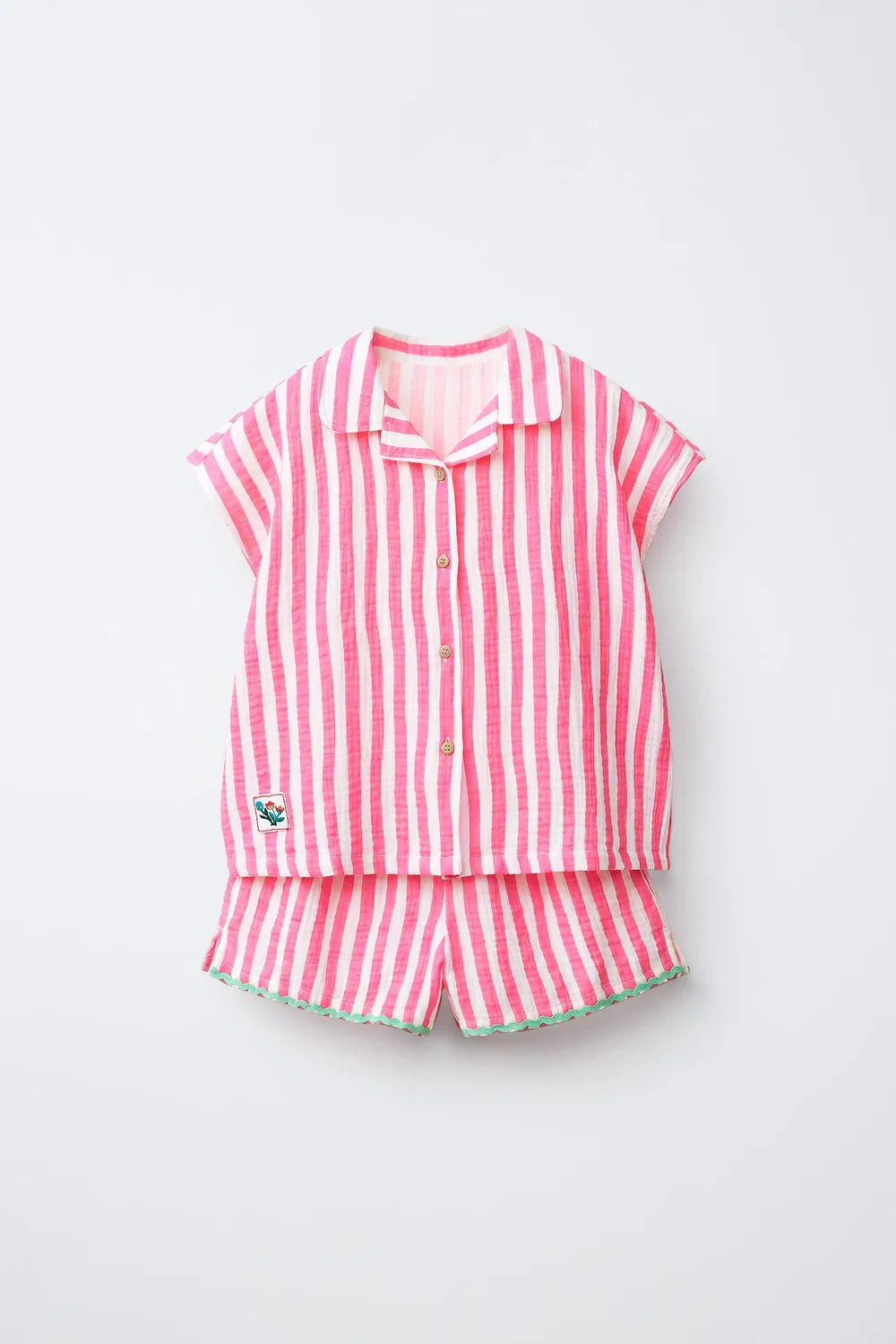 Пижама в полоску с текстурой, 2-6 лет ZARA, Pink