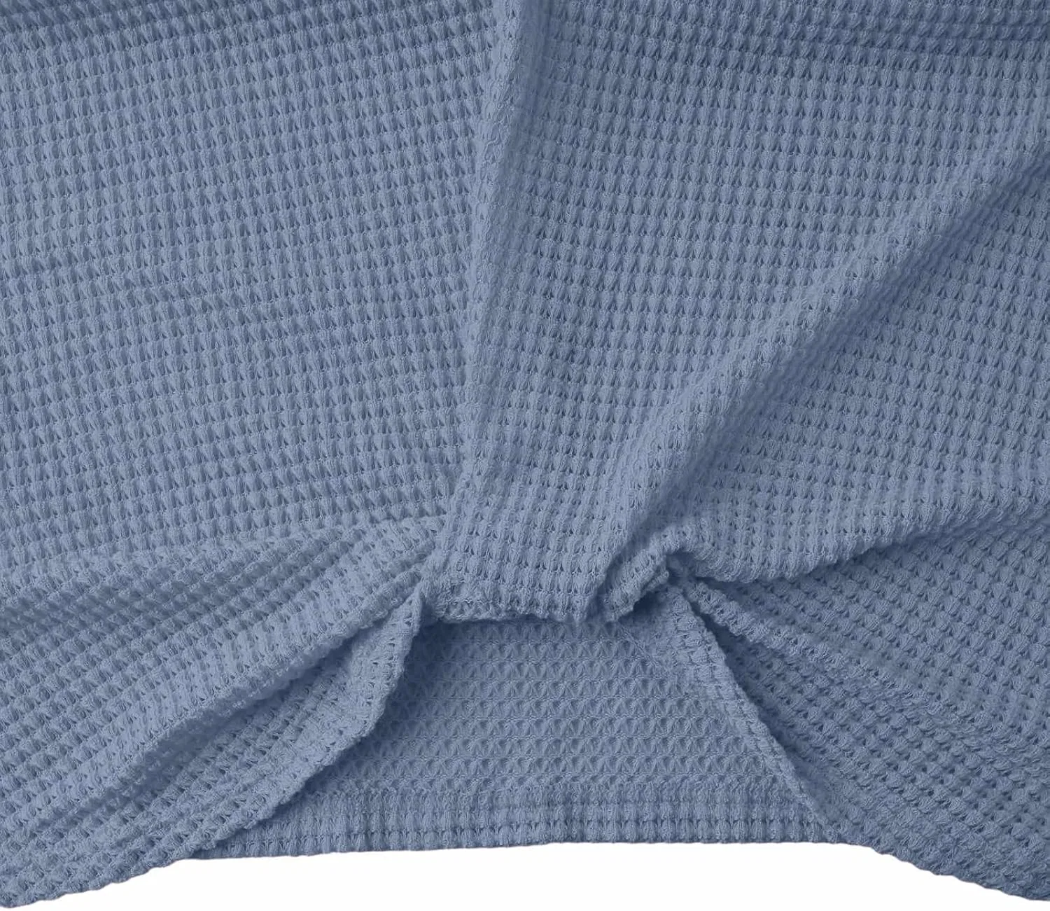 Женское пляжное платье-накидка с вафельной вязкой, Blue — фото 4