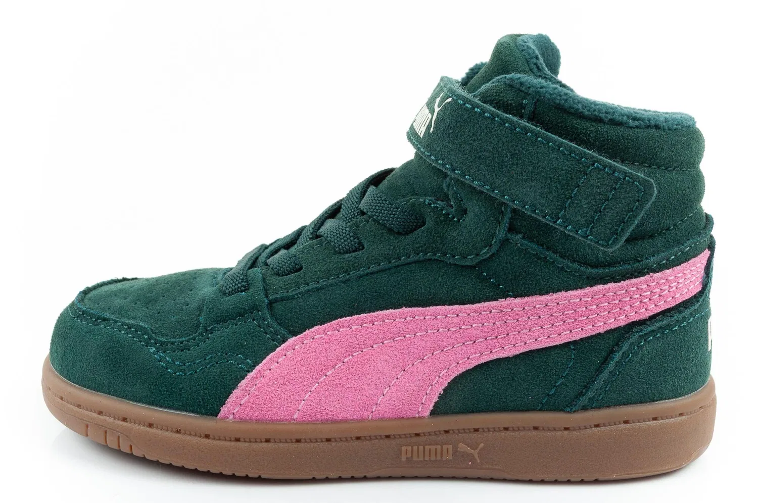 Детские зимние ботинки с флисовой подкладкой Puma Reb-L Mid, Bunt Rosa — фото 2