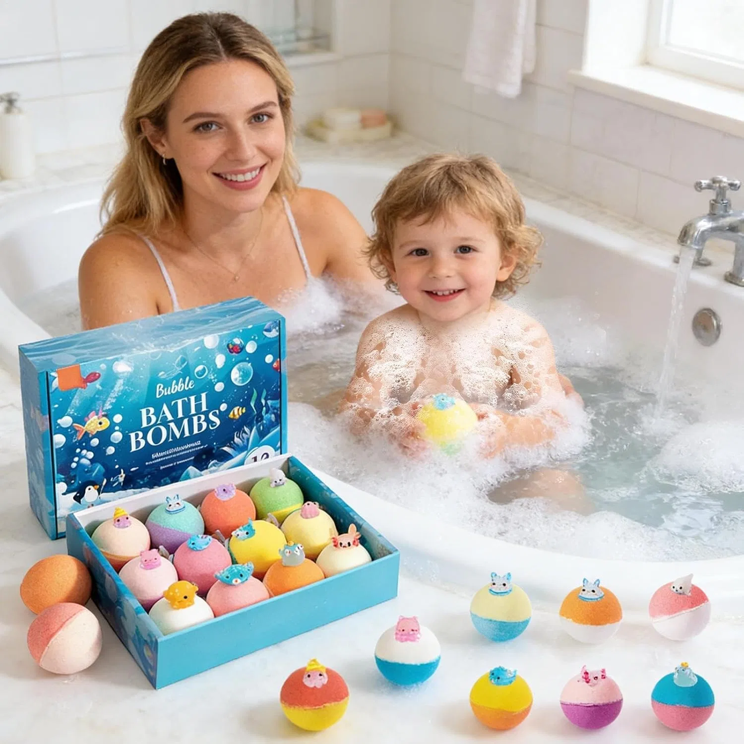 Бомбочки для ванны с игрушкой внутри, 12 ароматов, Fruusv, 50 г, мультиколор — фото 3