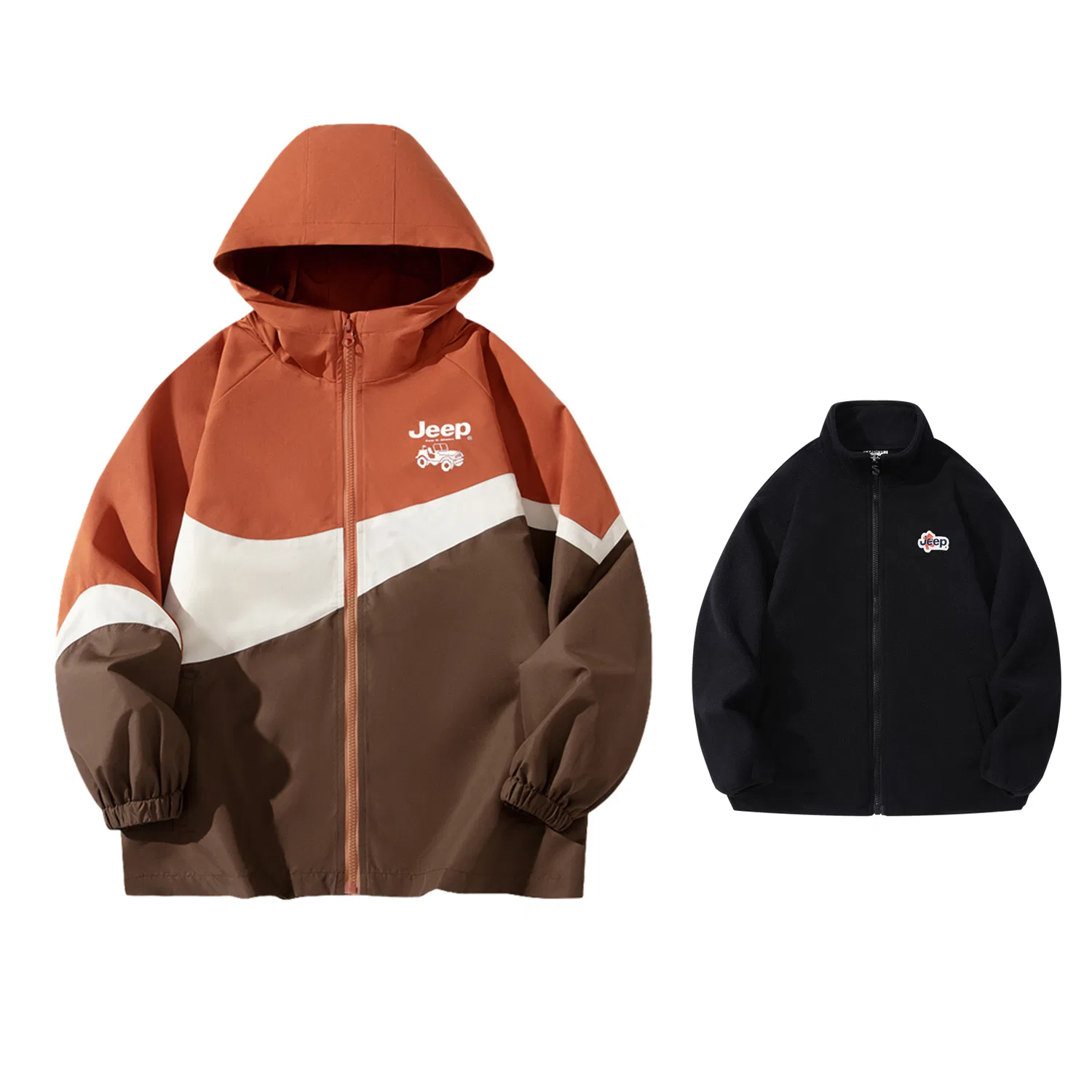 Детская куртка для мальчиков утепленная трехслойная Jeep, Ecru (Three-in-One Thickened Coat) — фото 3