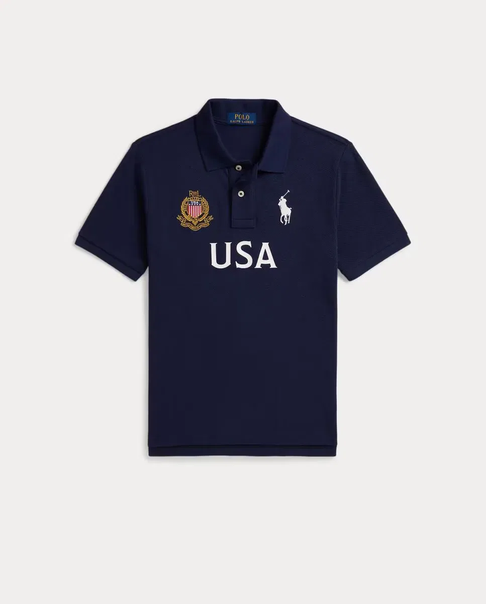 Детское поло для мальчиков с принтом Mundial 2026 Polo Ralph Lauren, Azul Marino