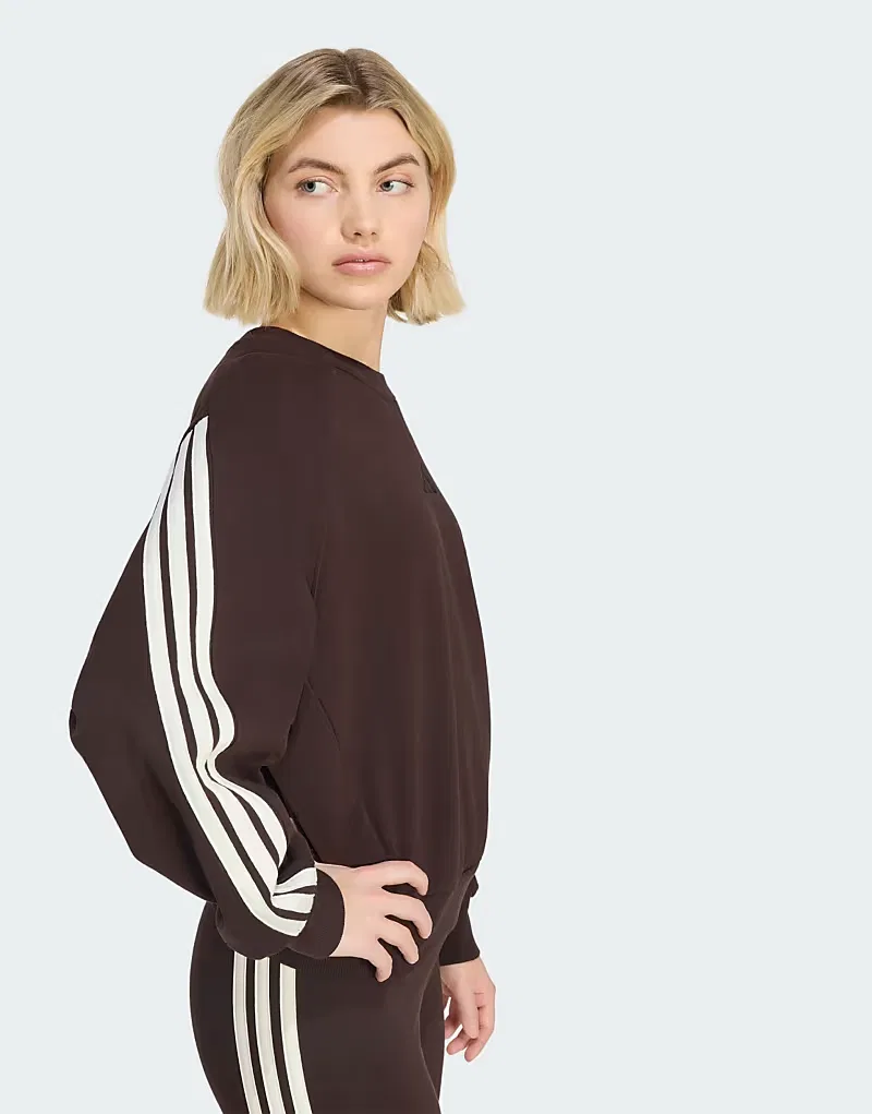 Толстовка Kit 3-Stripes Adidas Performance, Aurora Coffee Ivory — фото 2
