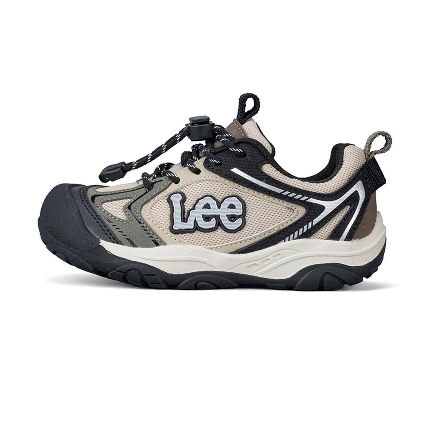 Детские повседневные кроссовки из экокожи и сетки Lee, Brown Green