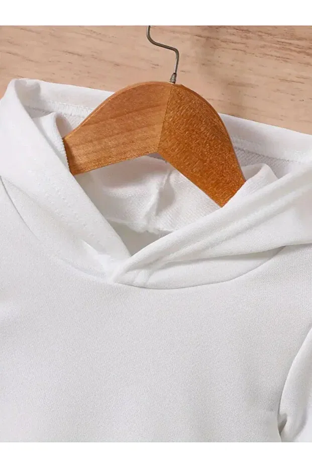 Детский комплект свитшота и спортивных штанов для девочек с принтом Sportswear Keywest, White — фото 3