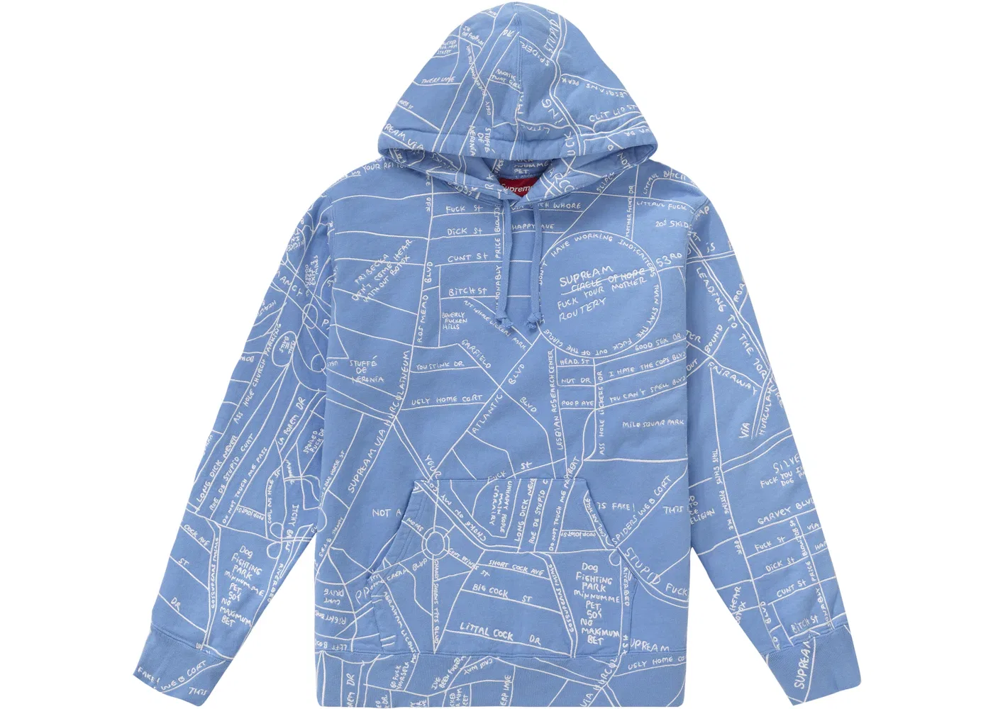 Мужская худи с принтом Gonz Embroidered Map Supreme, Columbia Blue