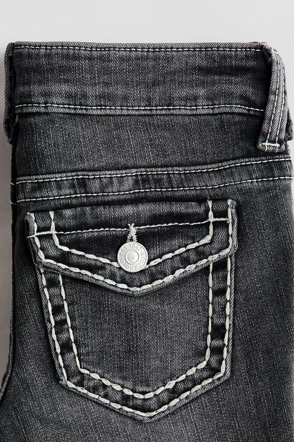 Узкие джинсы-клеш с низкой посадкой H&M, Denimschwarz — фото 3