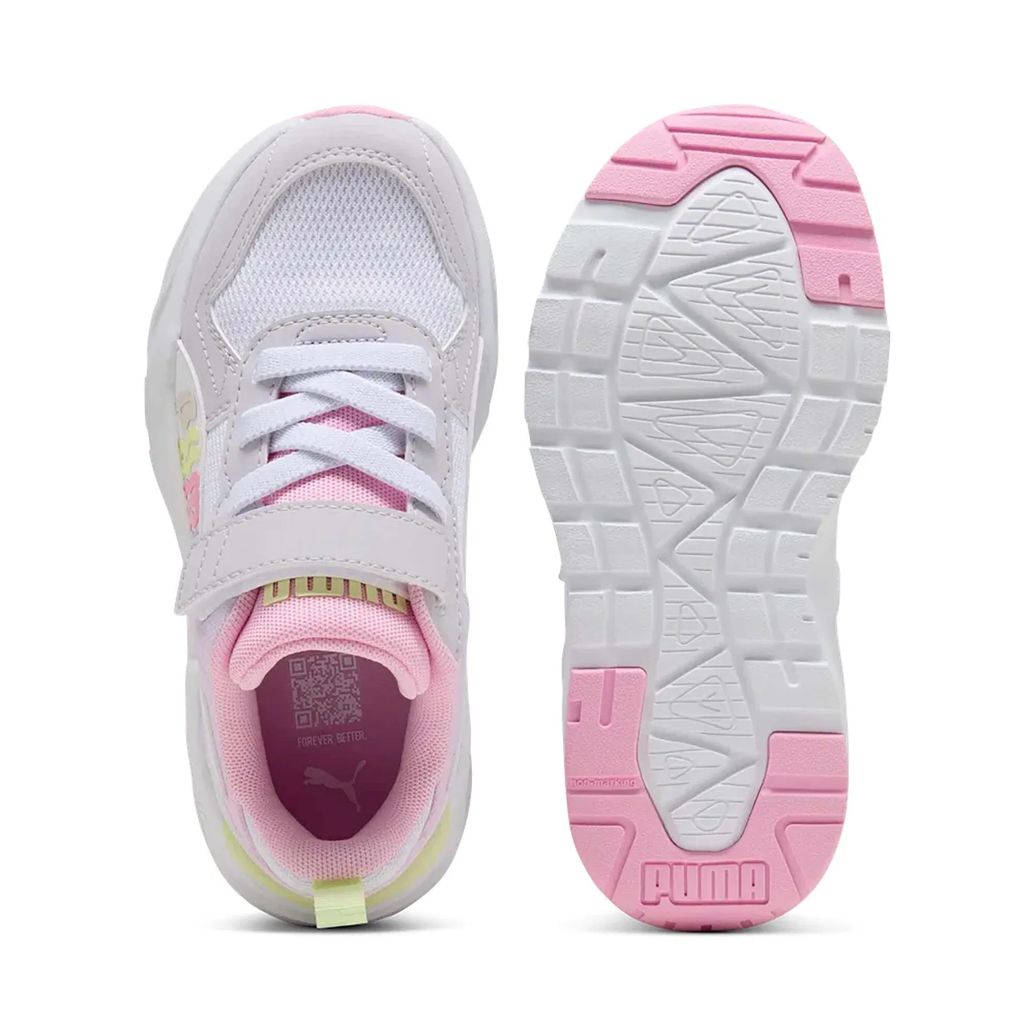 Детские спортивные кроссовки Puma Trinity 2 Lt Come On Ac+ Ps, Lavender Pop-PUMA White-Apple Spritz — фото 4