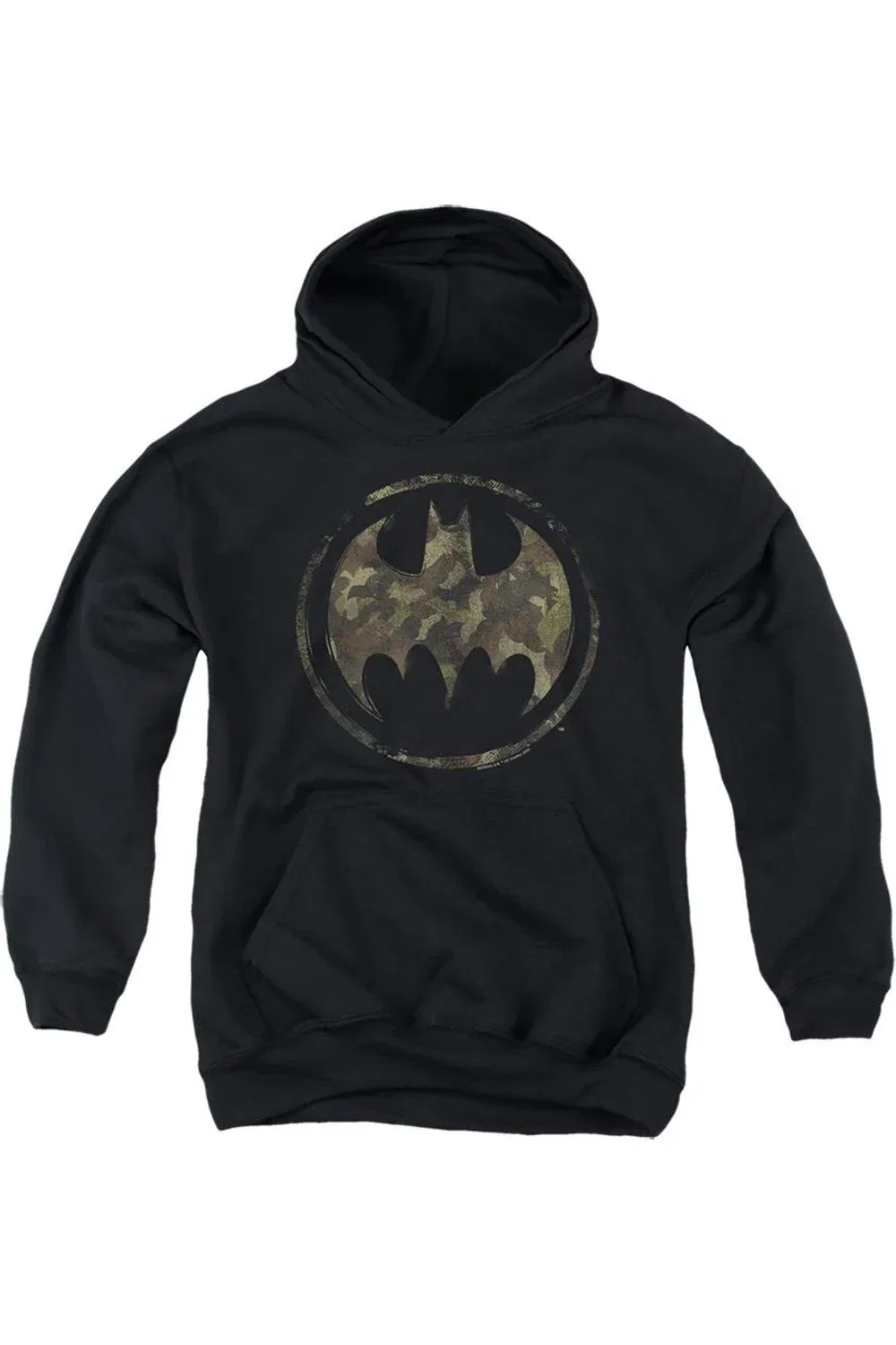 Детское худи для мальчиков с принтом Batman Bats Of Camo Gildan, черный