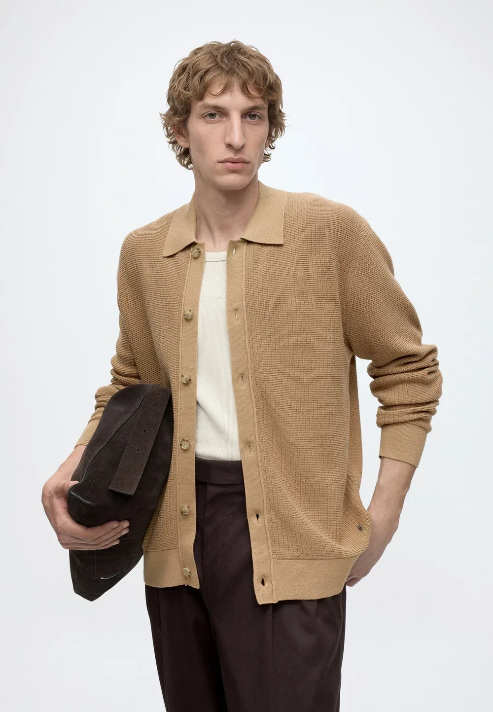 Лаконико - кардиган Boss, Medium Beige — фото 4