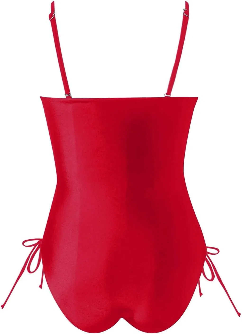 Женский слитный купальник с утяжкой живота с вырезами Adjustable, Red — фото 4