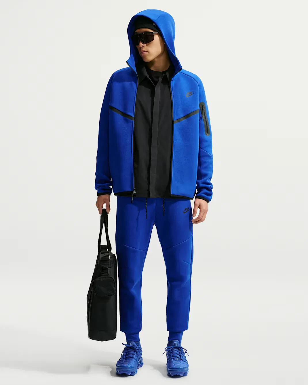 Мужская флисовая ветровка на молнии Nike Tech, Old Royal/Black — фото 4