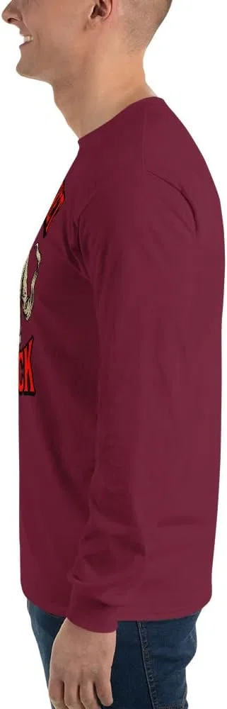 Мужская футболка с длинным рукавом Straightjacket Is the New Black, Maroon — фото 2