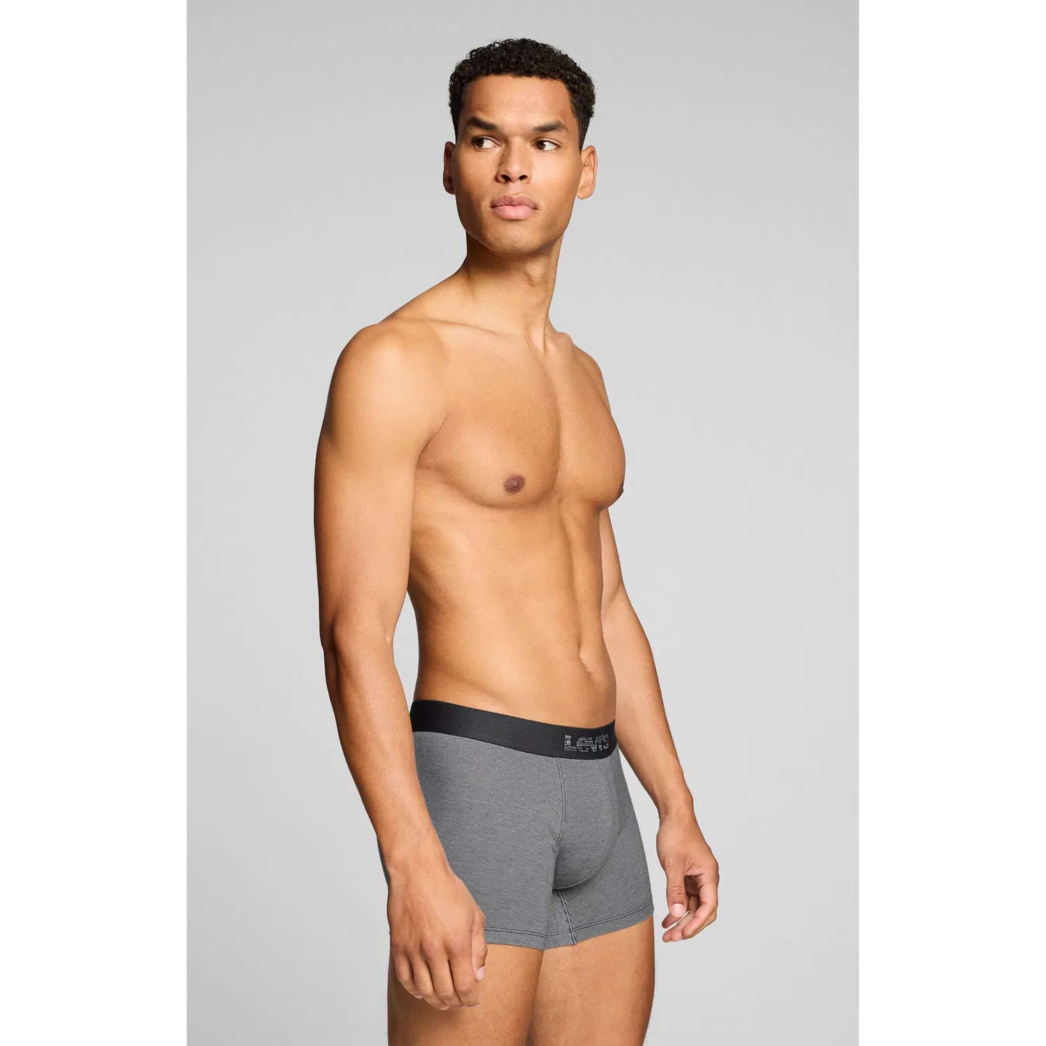 Мужские боксеры из хлопка с эластаном 2 шт Levi's, Grey/Black — фото 4
