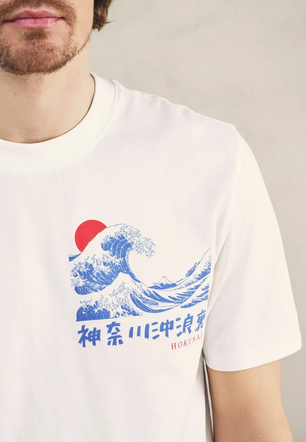 Пижамный комплект «Хокусай» с коротким рукавом, трикотажная футболка Next, White Blue — фото 4