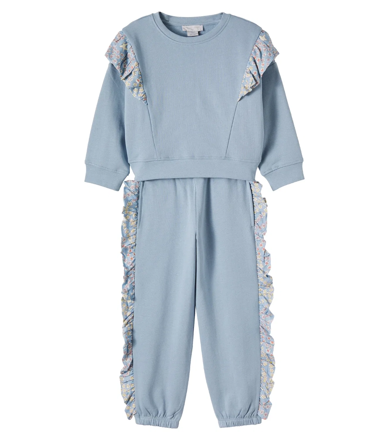 Комплект из свитшота и спортивных брюк из джерси с оборками Stella Mccartney Kids, синий