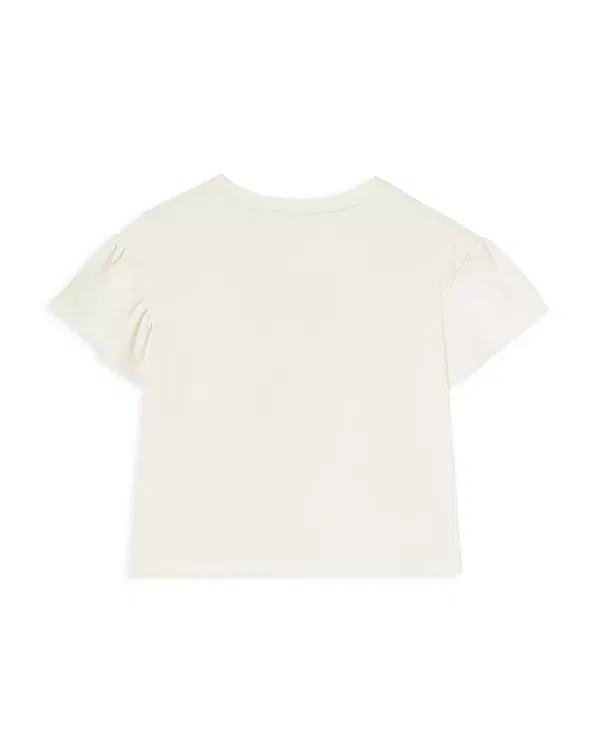 Детская футболка с принтом Check Bow Cotton Tee Burberry, Chalk White — фото 2