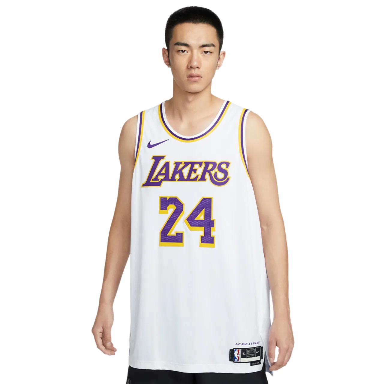 Мужская баскетбольная майка с технологией Dri-FIT ADV Lakers Association Edition Jersey Nike, белый/желтый/фиолетовый