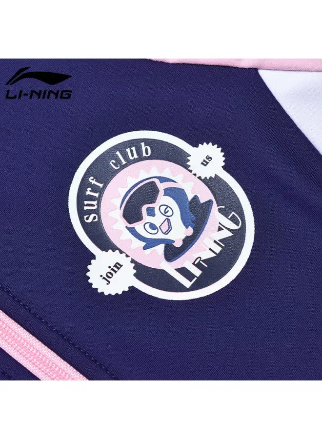 Купальник детский слитный с шортами 717 Li-Ning, темно-синий — фото 4