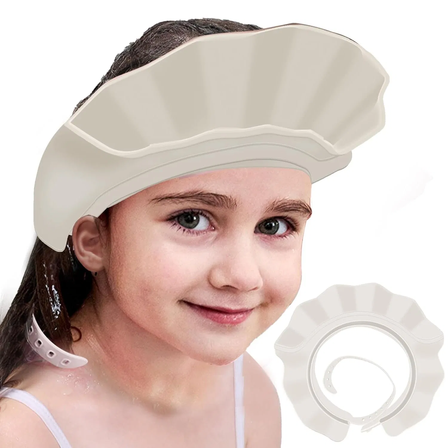 Детская силиконовая шапочка для душа, Generisch, Белый, White