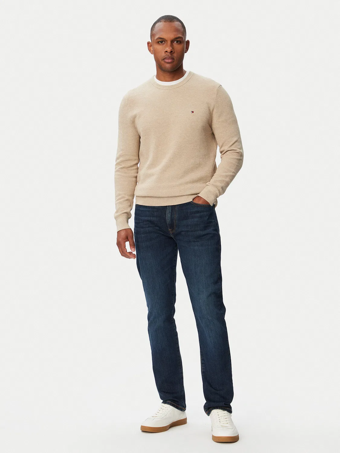 Мужской пуловер стандартного кроя Essential Tommy Hilfiger, светло-бежевый — фото 2