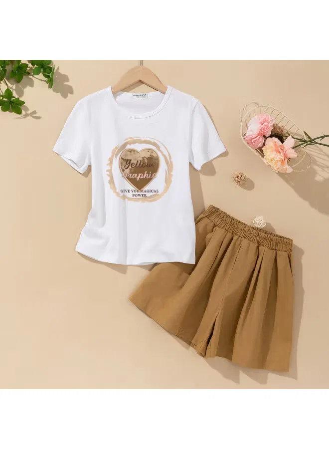 Комплект с коротким рукавом хлопковый 2025 Jeanswest, белый — фото 2