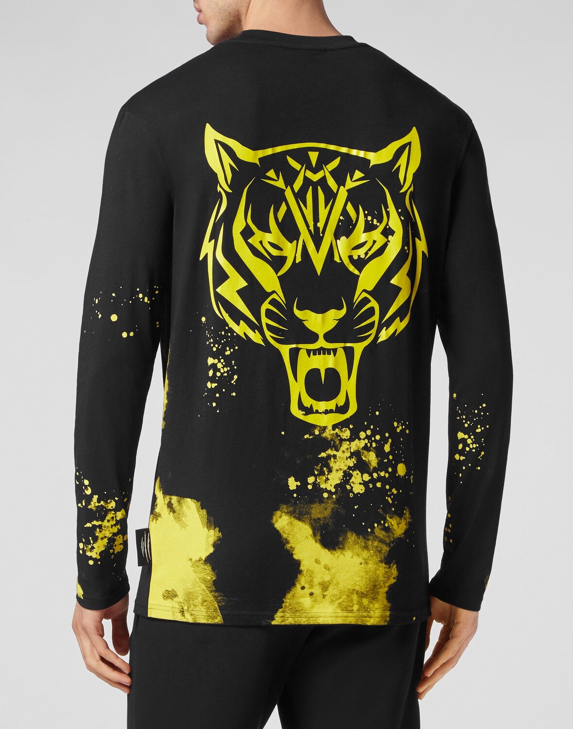 

Футболка с круглым вырезом LS Tiger Plein Sport, цвет Black/Yellow Fluo