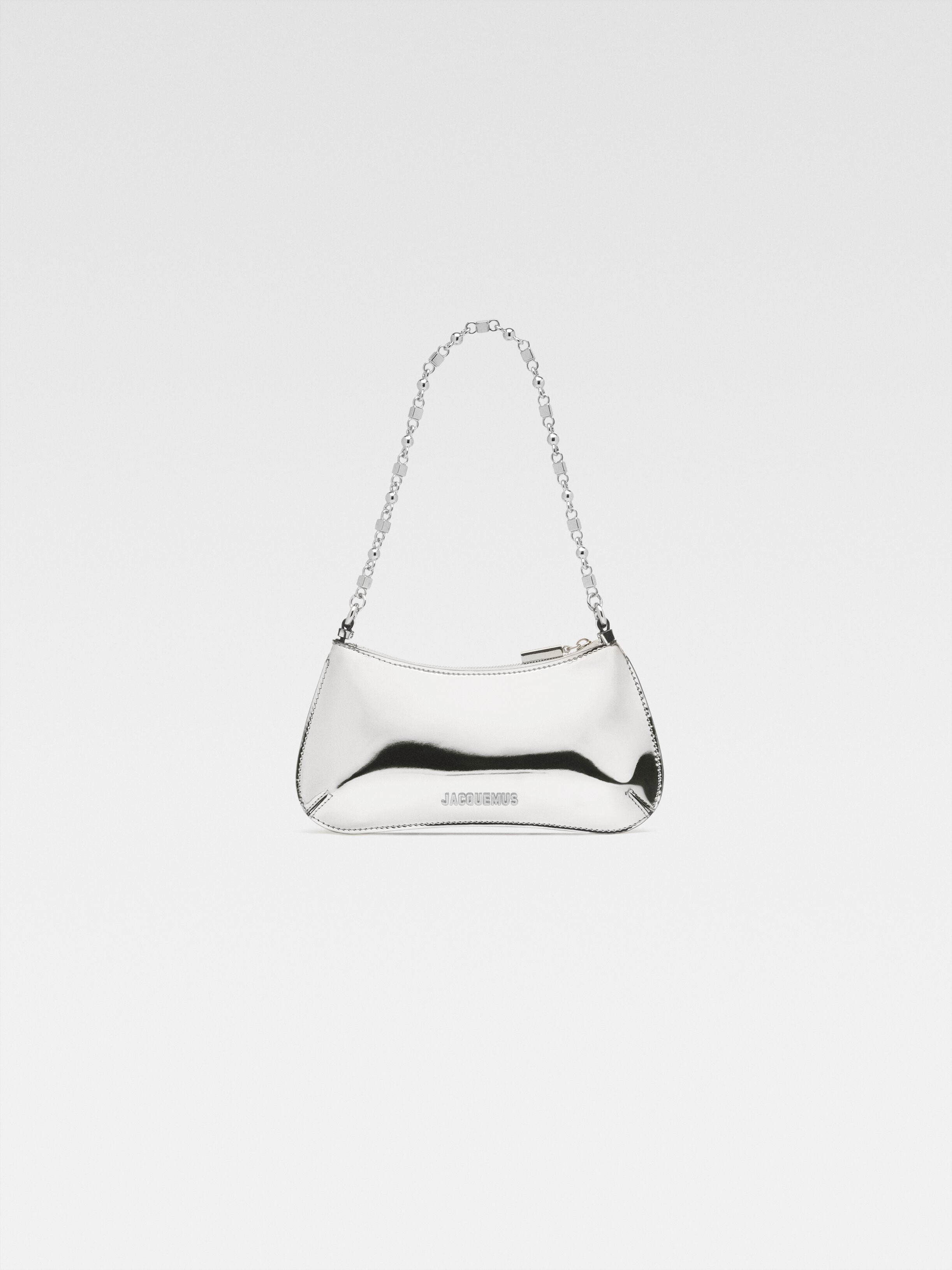 

Маленькая сумка через плечо JACQUEMUS The small Bisou Chaine, серебряный