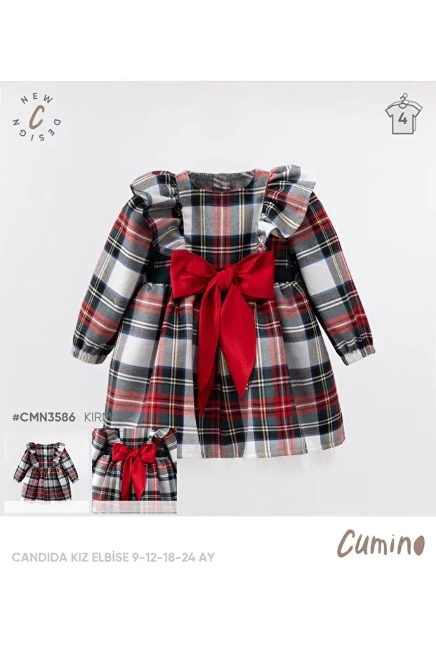 Детское платье для девочек с длинным рукавом Cumino, Red