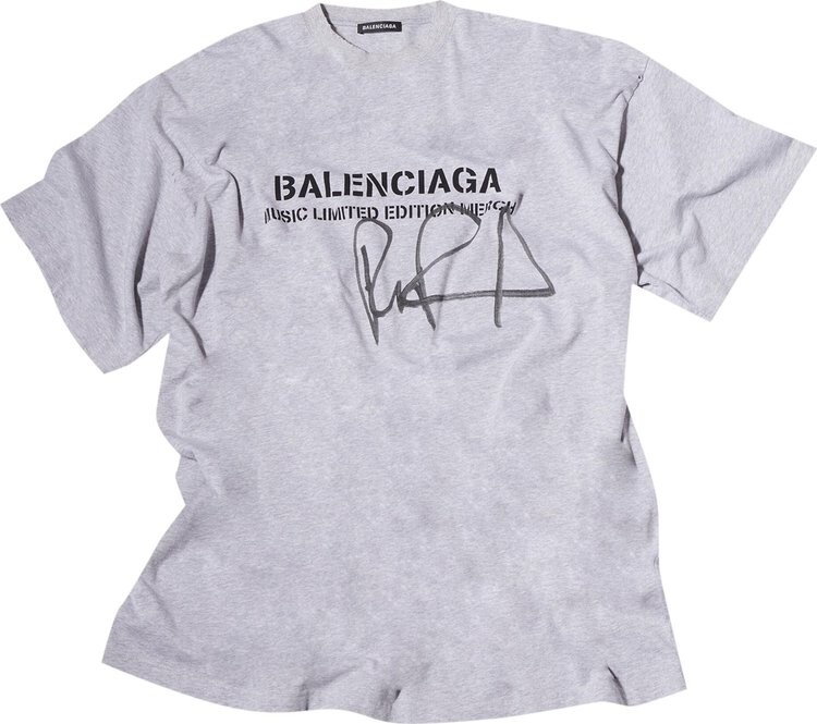 

Футболка Balenciaga Oversized T-Shirt 'Heather Grey/Washed Black', серый