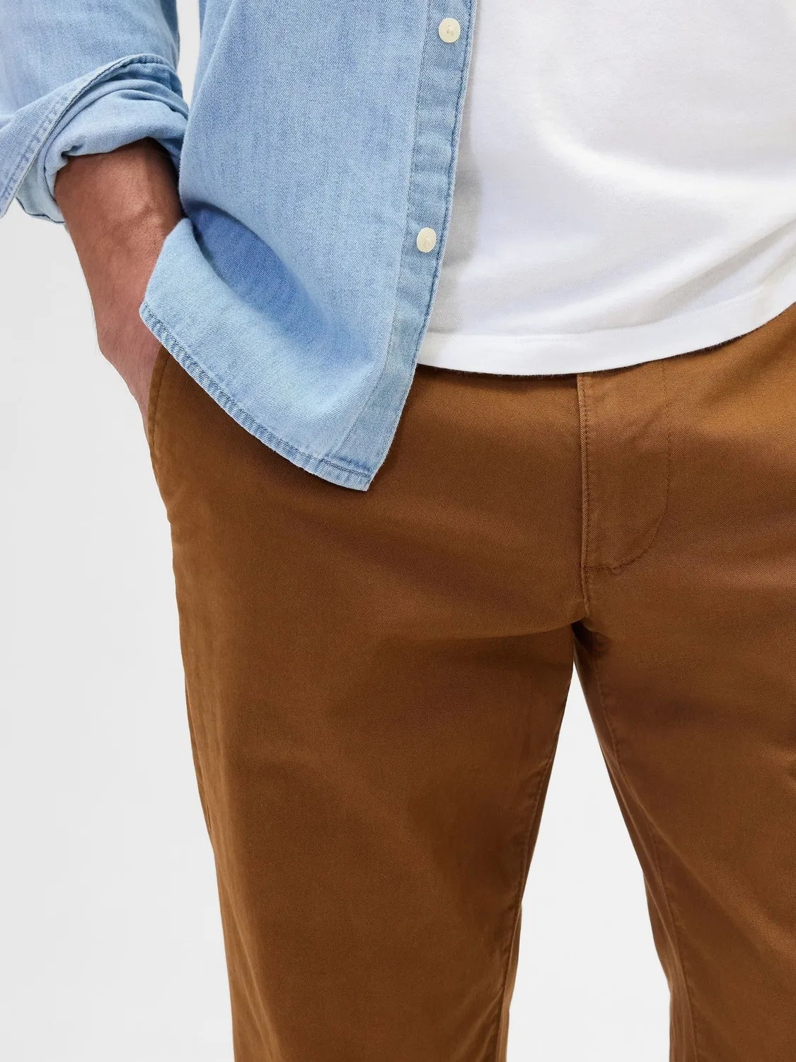 Брюки чинос, зауженные Gap, Tan Brown — фото 3