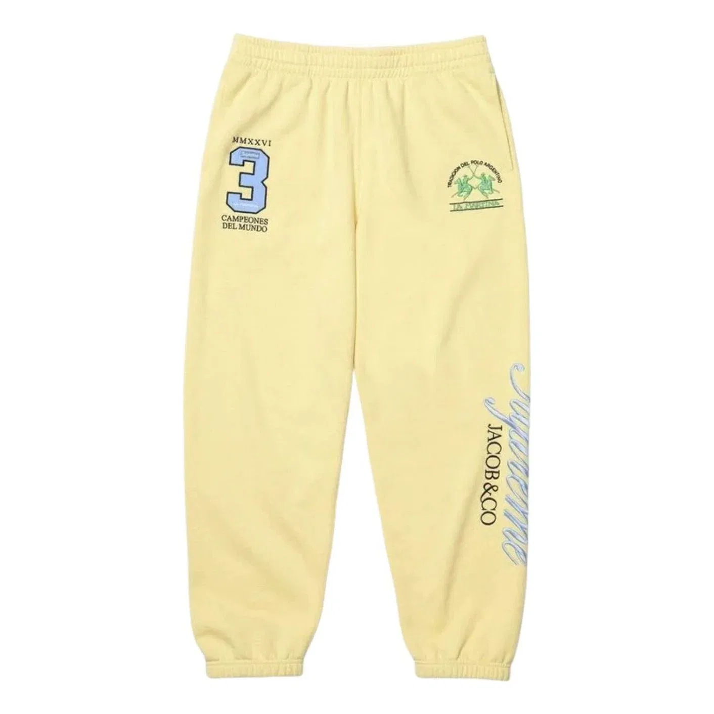 Мужские спортивные штаны из футера Supreme x La Martina Ss26, желтый